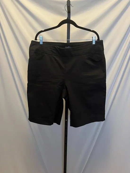 Kohl’s Croft & Barrow Effortless Stretch Pull‑On Bermuda Shorts – Black – NWOT - Picture 5 of 14